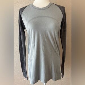Lululemon Swiftly Tech Top Women’s Size 12** Gray Long Sleeve Thumb Holes (READ)
